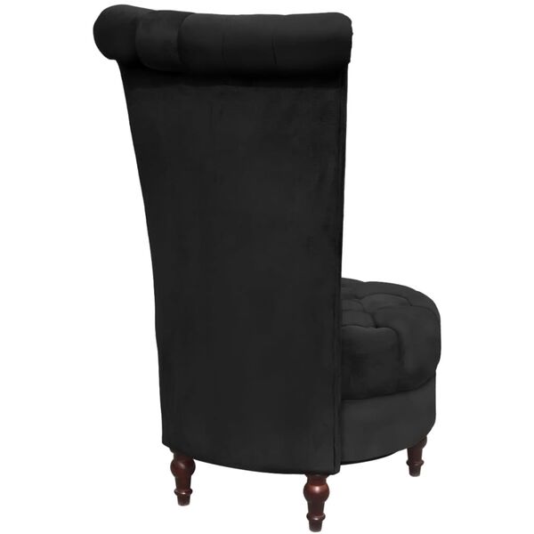 vidaXL Chaise de canap&eacute; avec dossier haut noir tissu