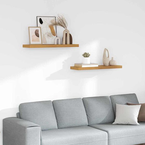 vidaXL &Eacute;tag&egrave;re Murale 2 pcs Beige 90 x 23,5 x 4 cm Bois d'ing&eacute;nierie