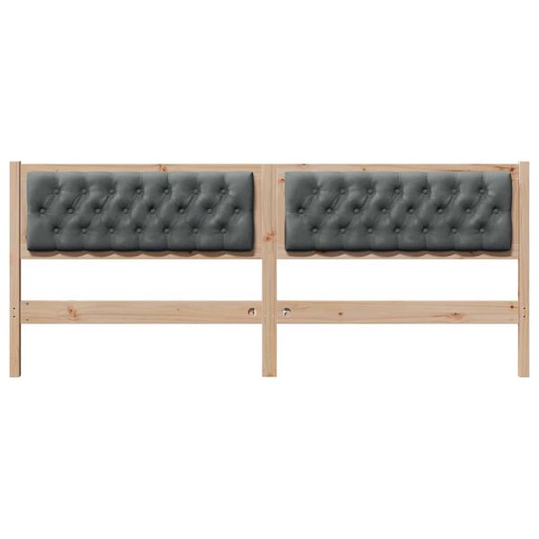 vidaXL T&ecirc;te de lit marron et gris fonc&eacute; 200 cm Bois massif en pin