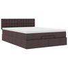 VidaXL Cadre de lit ottoman avec matelas marron fonc&eacute; 140x200 cm tissu