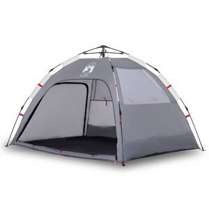 vidaXL Tente de plage 2 personnes gris lib&eacute;ration rapide imperm&eacute;able