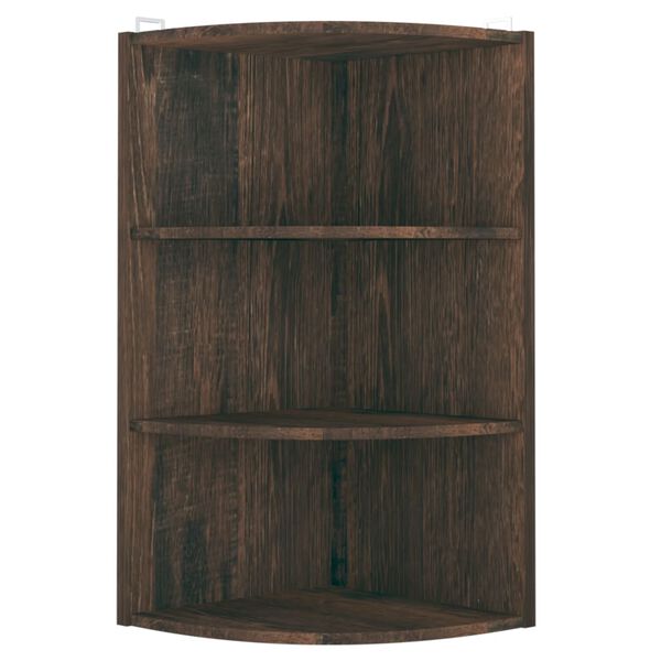 vidaXL &Eacute;tag&egrave;re d'angle murale Ch&ecirc;ne fum&eacute; 30x31,5x60 cm Agglom&eacute;r&eacute;