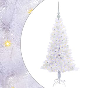 vidaXL Sapin de No&euml;l artificiel avec 150 LED Blanc 120 cm PVC et Acier