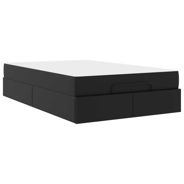 vidaXL Cadre de lit avec matelas avec matelas 2 pcs Noir PVC