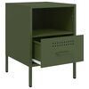 vidaXL Table de chevet vert olive 36x39x50,5 cm acier