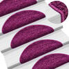 vidaXL Tapis d'escalier 20 pi&egrave;ces 56 x 17 x 3 cm Violet Demi-rond