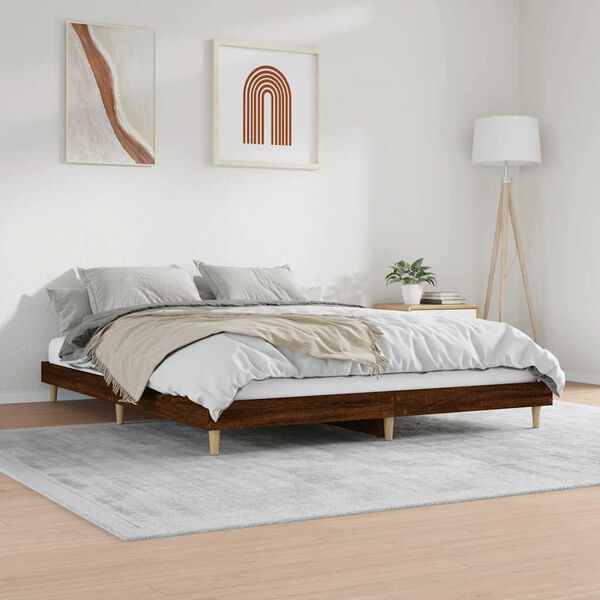 vidaXL Cadre de lit sans matelas ch&ecirc;ne marron 120x200 cm
