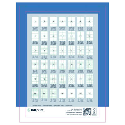 Rillprint Papier autocollant imprimante - 400 étiquettes - 105 x 148 mm - 4  étiquettes par feuille A4