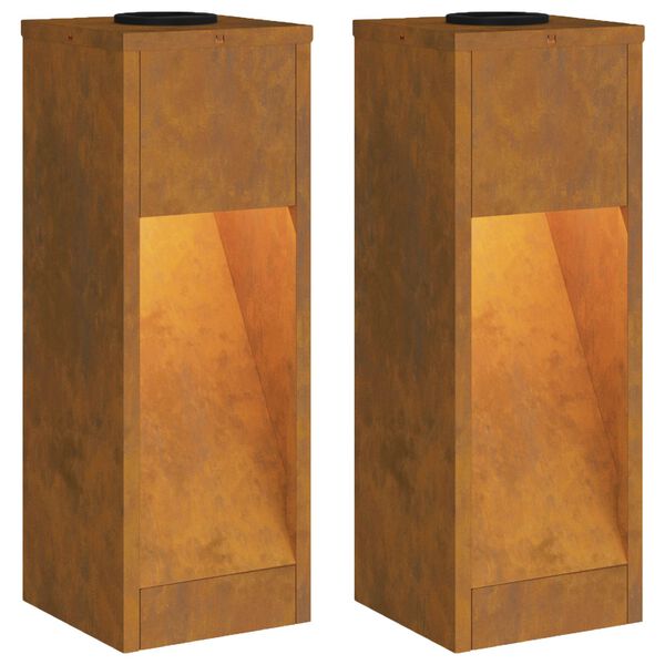 vidaXL Lumi&egrave;re de Chemin LED Solaire 2 pcs Galvanis&eacute; Galvanis&eacute;