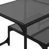 vidaXL Table basse avec dessus en verre noir 98,5x50x45 cm acier