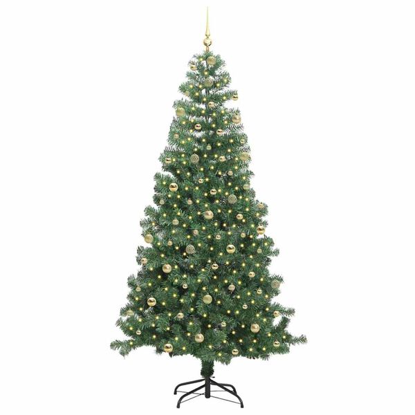 vidaXL Sapin de No&euml;l avec 300 LED avec support Vert 240 cm PVC