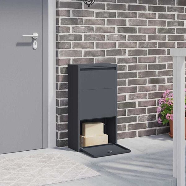 vidaXL Bo&icirc;te de d&eacute;p&ocirc;t de colis Anthracite 44 x 22 x 82 cm Acier