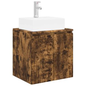 vidaXL Vanit&eacute; de lavabo mural Ch&ecirc;ne fum&eacute; 49,5 x 41 x 62,5 cm