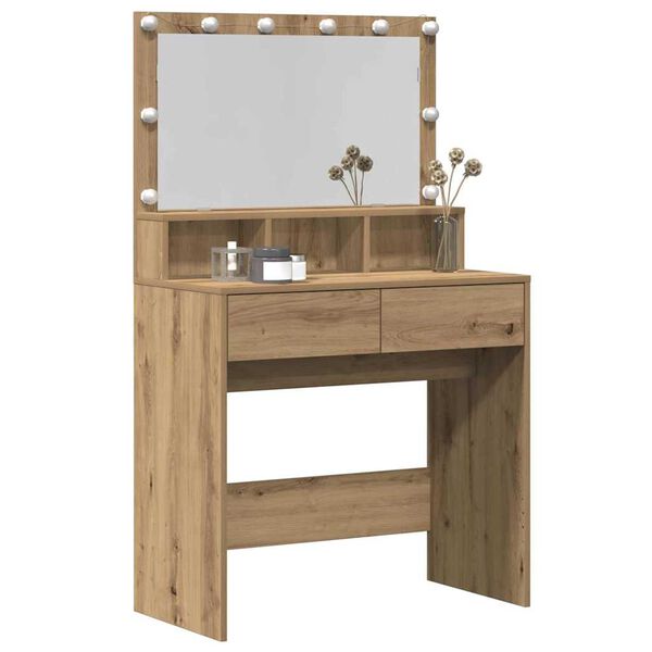 vidaXL Table de Toilette Ch&ecirc;ne artisanal 80 x 41 x 134,5 cm