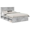 vidaXL Cadre de lit avec matelas Gris Béton 150 x 200 cm Pin massif