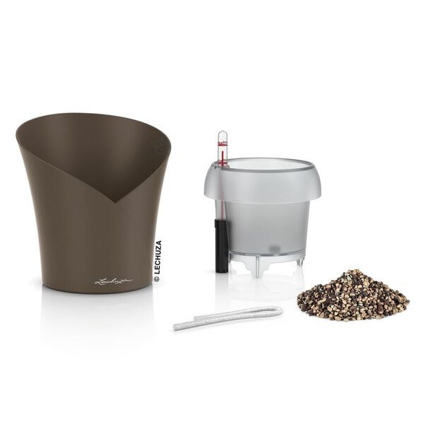 LECHUZA Jardini&egrave;re ORCHIDEA ALL-IN-ONE diam&egrave;tre 18 cm taupe