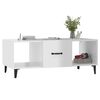 vidaXL Table basse Blanc brillant 102x50x40 cm Bois d'ing&eacute;nierie