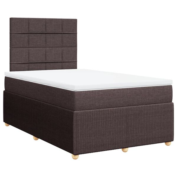 vidaXL Sommier &agrave; lattes de lit avec matelas Marron fonc&eacute; 120x200 cm