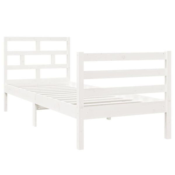 vidaXL Cadre de lit sans matelas blanc 75x190 cm bois massif
