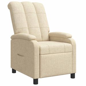 vidaXL Fauteuil inclinable Cr&egrave;me Tissu