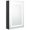 vidaXL Armoire de salle de bain à miroir LED noir brillant 50x13x70 cm