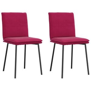vidaXL Chaises &agrave; manger lot de 2 Rouge bordeaux Velours