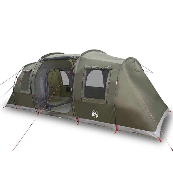 vidaXL Tente de camping tunnel 4 personnes vert olive imperm&eacute;able