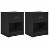 vidaXL Tables de chevet 2 pcs avec tiroir Noir 40x34x50 cm