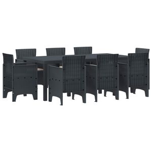 vidaXL Ensemble de salle &agrave; manger pour jardin 9 pcs Anthracite