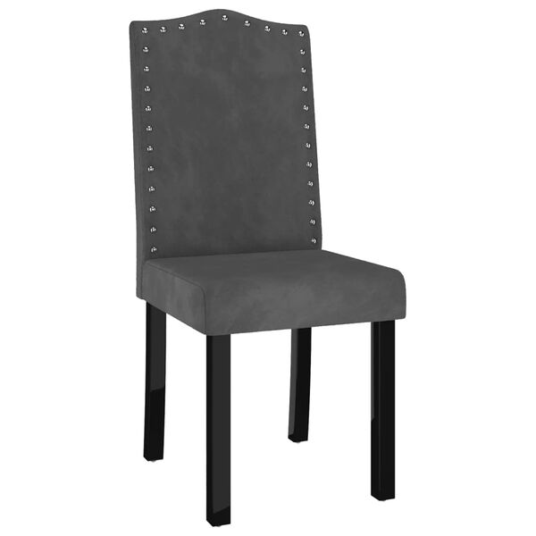 vidaXL Chaises &agrave; manger lot de 6 gris fonc&eacute; velours