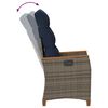 vidaXL Chaise de jardin inclinable Gris et bleu marine polyrotin