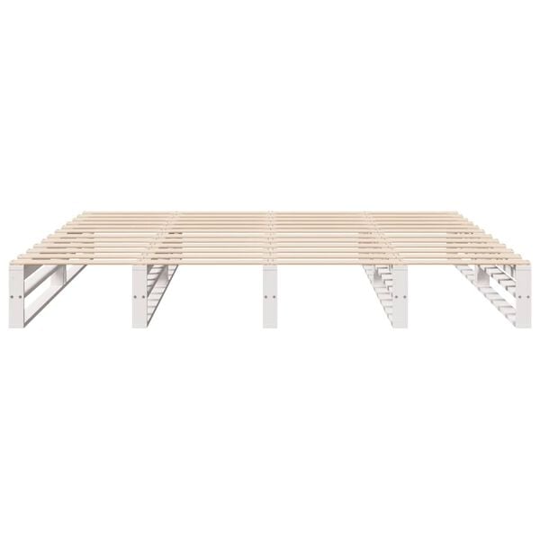 vidaXL Cadre de lit sans matelas blanc 200x200 cm bois massif de pin
