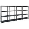 vidaXL &Eacute;tag&egrave;re de rangement &agrave; 4 niveaux Noir 244x30,5x130 cm Plastique