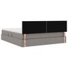 vidaXL Lit avec rangement et LED Taupe 160 x 200 cm Polyester