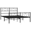 vidaXL Cadre de lit m&eacute;tal sans matelas avec pied de lit noir 140x190cm