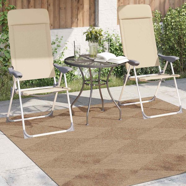 vidaXL Tapis de surface Carr&eacute; AGIRA Naturel 200 x 200 cm Polyester