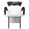 vidaXL Fauteuil de shampooing Blanc et Noir 63 x 141 x 92 cm PVC