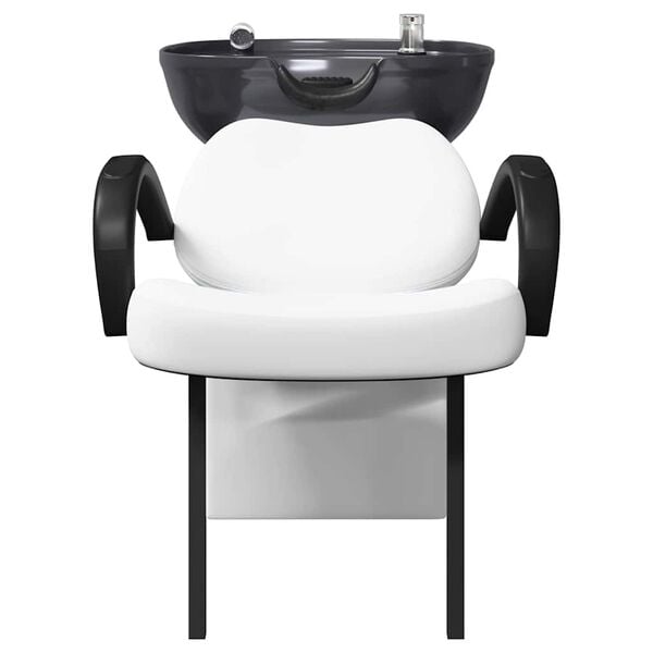 vidaXL Fauteuil de shampooing Blanc et Noir 63 x 141 x 92 cm PVC