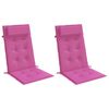 vidaXL Coussins de chaise &agrave; dossier haut lot de 2 rose tissu oxford