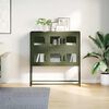 vidaXL Buffet vert olive 100,5x39x107 cm acier laminé à froid