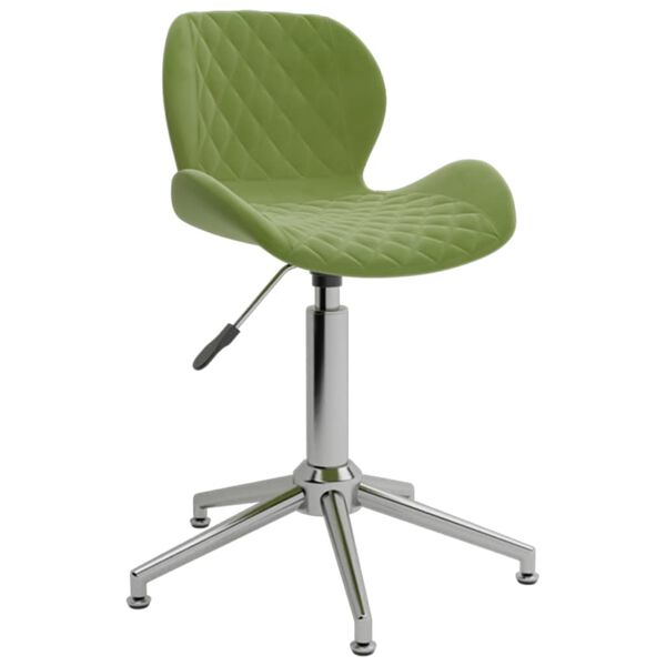vidaXL Chaise pivotante de salle &agrave; manger Vert clair Velours