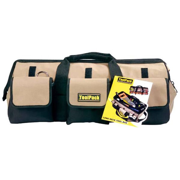 Toolpack Sac &agrave; outils Long Neck Noir et Beige 58 x 26 x 26 cm 360.020