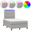 vidaXL Sommier &agrave; lattes de lit et matelas et LED Gris clair 120x200 cm