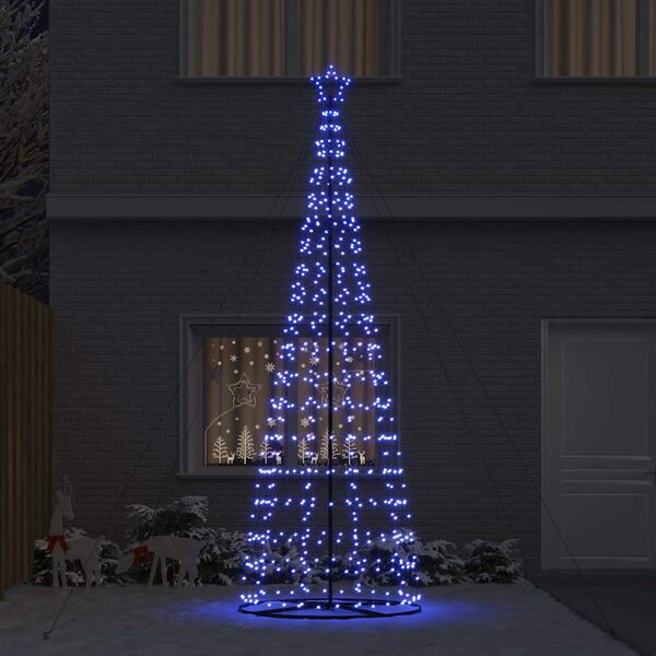 vidaXL Arbre de No&euml;l LED avec 800 LED avec support Bleu 400 cm Fer