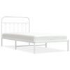 vidaXL Cadre de lit m&eacute;tal sans matelas et t&ecirc;te de lit blanc 107x203 cm