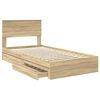 vidaXL Lit de Rangement Ch&ecirc;ne Sonoma 100 x 200 cm Bois d'ing&eacute;nierie
