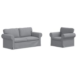vidaXL Ensemble de Canap&eacute;s 2 pc Gris clair tissu