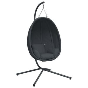 vidaXL Fauteuil suspendu avec support en tissu anthracite et acier