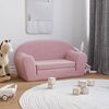 vidaXL Canap&eacute;-lit pour enfants &agrave; 2 places Rose Peluche douce