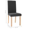 vidaXL Chaises &agrave; manger lot de 4 noir tissu